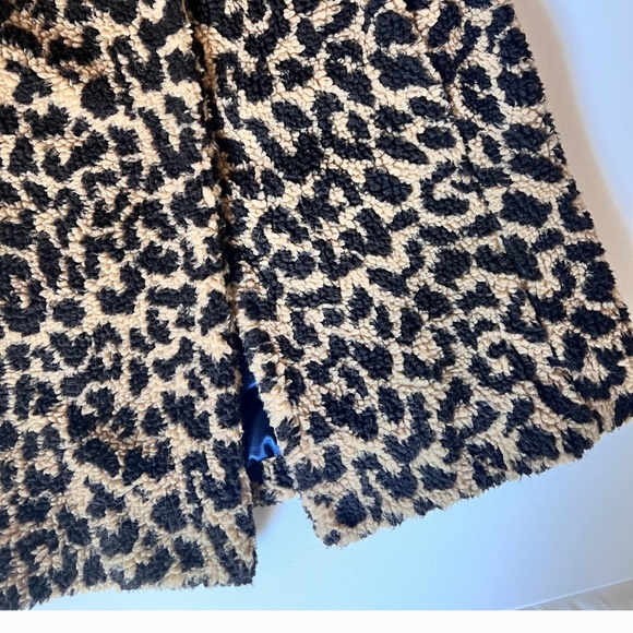J.Crew Leopard Faux Fur Teddy Coat XS | Sherpa Jacket | Chic Winter Staple EUC - Picture 7 of 9